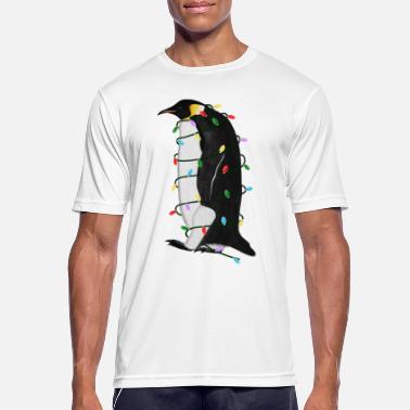 Penguin String Lights Chapeau d’oiseau de Noël - T-shirt sport Homme