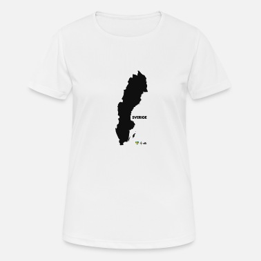 Landmasse Sverige schweden drmaps black h - Frauen Sport T-Shirt