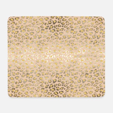 Guld Leopard Skin Print Exotisk päls guld Safari mönster - Musmatta