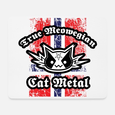 Svart True Meowegian Cat Metal - Norska flaggan - Musmatta