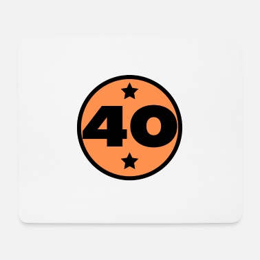 Grattis 40 fyrtio svarta orange cirkel födelsedag - Musmatta