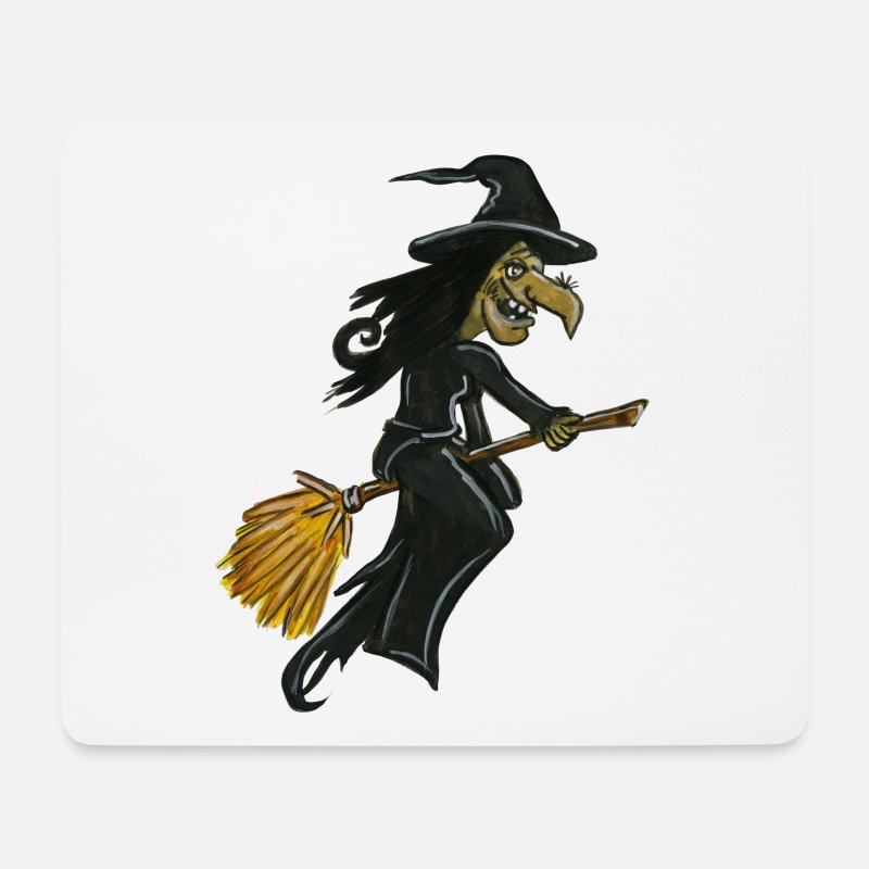witch witch on broomstick halloween witch' Mouse Pad | Spreadshirt