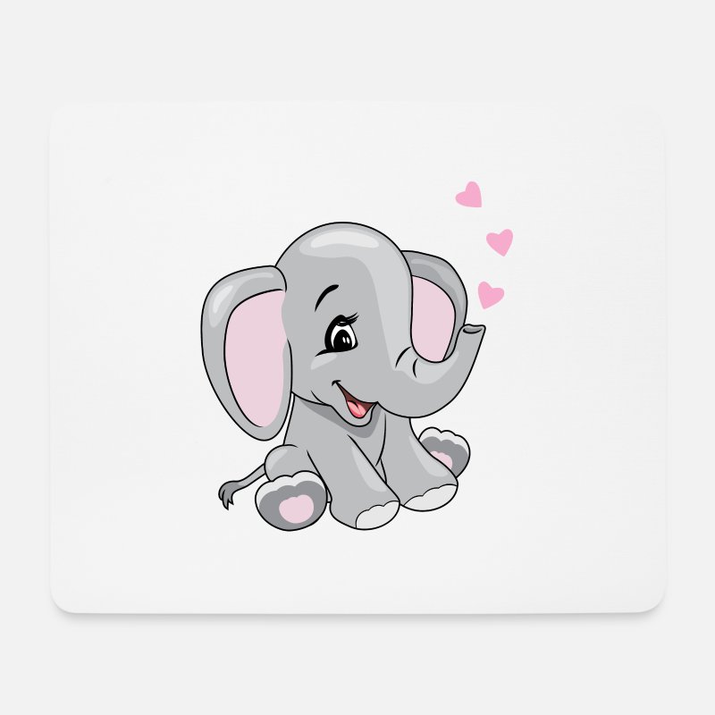 Dibujos animados de elefante sonriente con corazones' Alfombrilla de ratón  | Spreadshirt