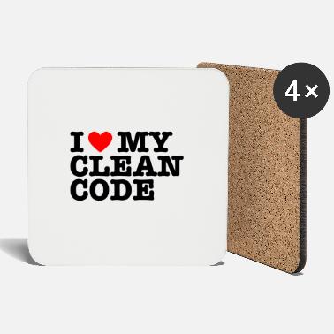 Web I Heart My Clean Code - Funny Gift Programer - Untersetzer
