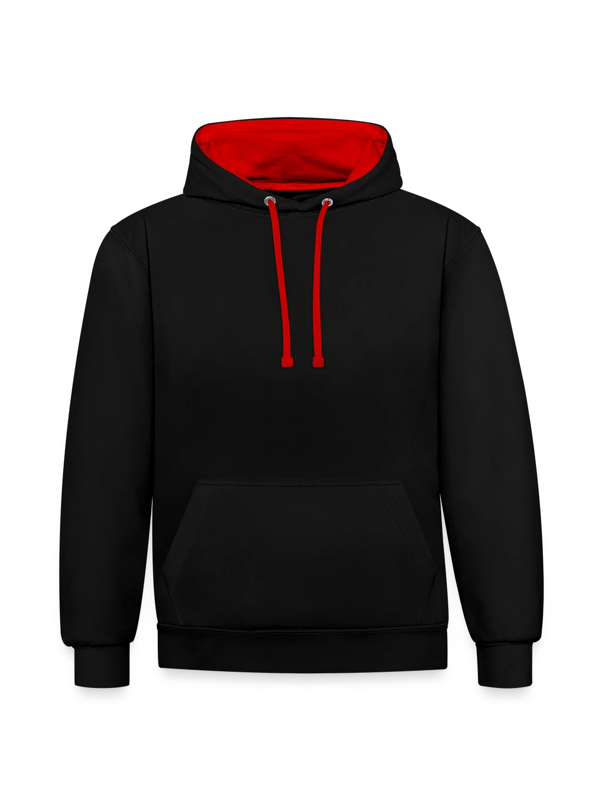 Sweat à capuche contrasté - noir/rouge - Devant