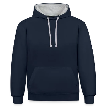 Contrast hoodie - navy/heather grey - Front - Nico (186cm)
