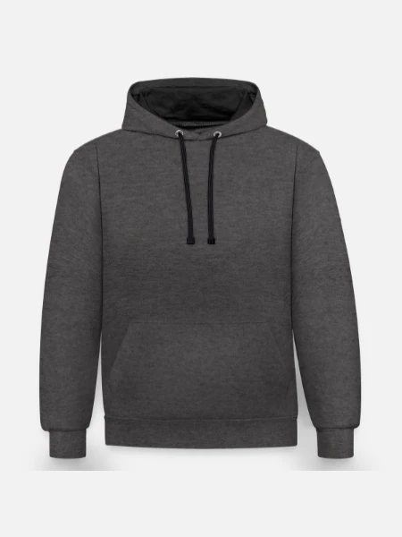 Sweat à capuche contrasté - anthracite/noir - Devant