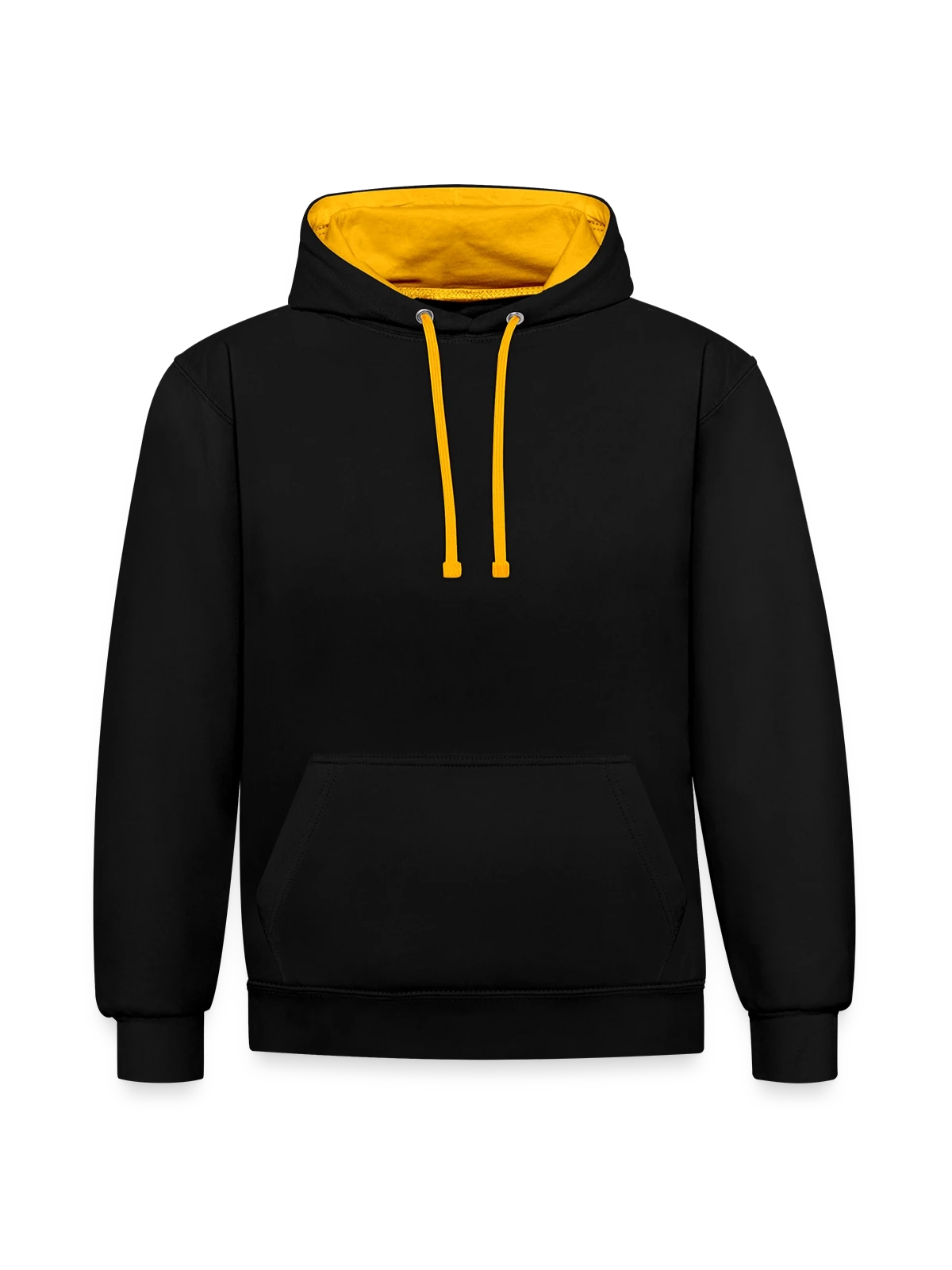 Contrast hoodie - black/gold - Front