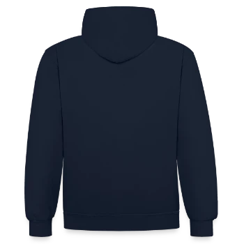 Sweat à capuche contrasté - bleu marine/rouge - Dos - Anna (173cm)
