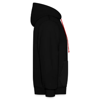 Sweat à capuche contrasté - noir/rouge - Droite