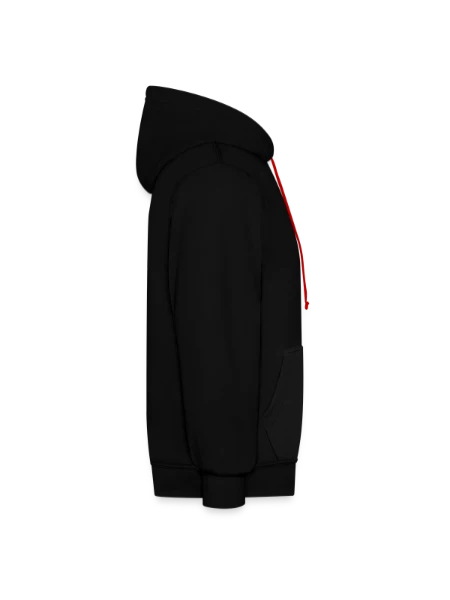 Sweat à capuche contrasté - noir/rouge - Droite