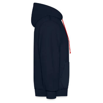 Sweat à capuche contrasté - bleu marine/rouge - Droite