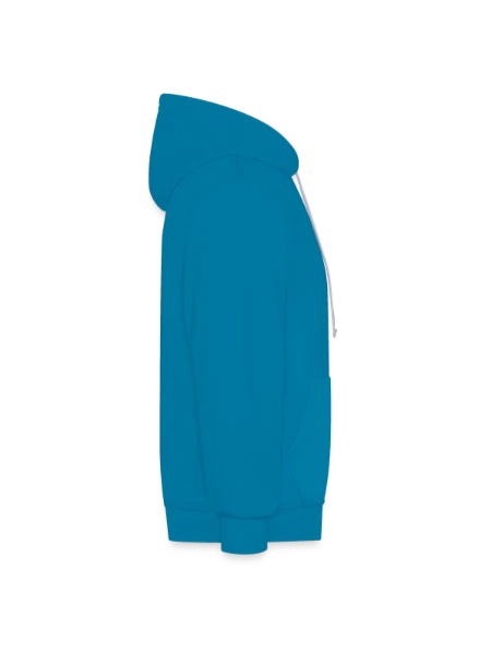 Contrast hoodie - peacock blue/heather grey - Right