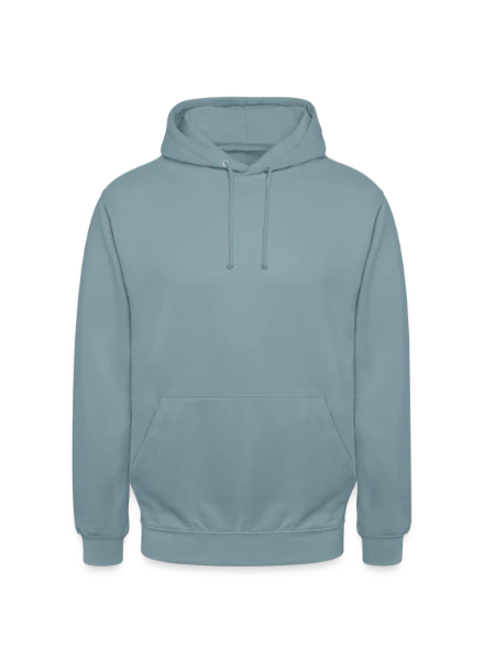 Sweat-shirt à capuche unisexe - bleu fumée - Devant