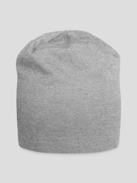Jersey-Beanie - Grau meliert - Vorne