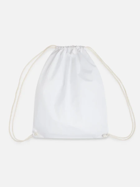 Drawstring Bag - white - Front