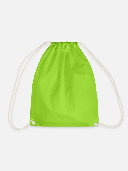 Drawstring Bag - neon green - Front