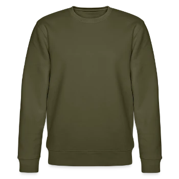 Stanley/Stella CHANGER Unisex Organic Sweatshirt - khaki - Front - Nik (191cm) & Marisol (170cm)