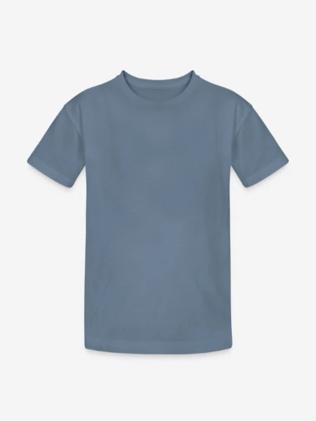 Teenager Heavy Cotton T-Shirt - Blaugrau - Vorne