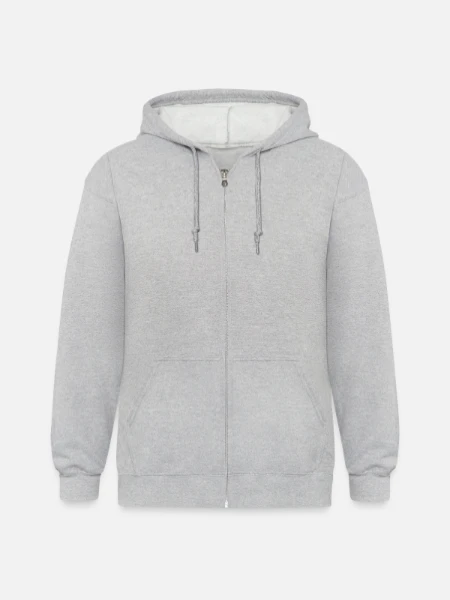 Unisex Heavyweight Hooded Jacket - heather grey - Front