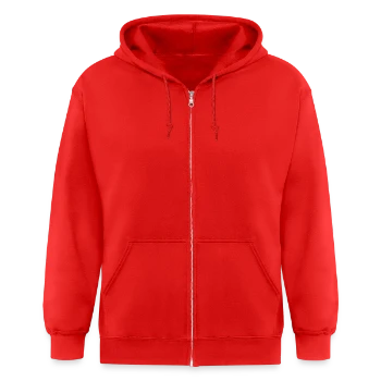 Unisex Heavyweight Hooded Jacket - red - Front