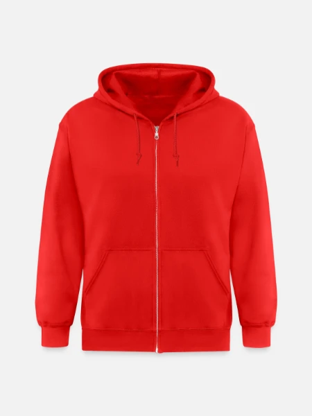 Unisex Heavyweight Hooded Jacket - red - Front