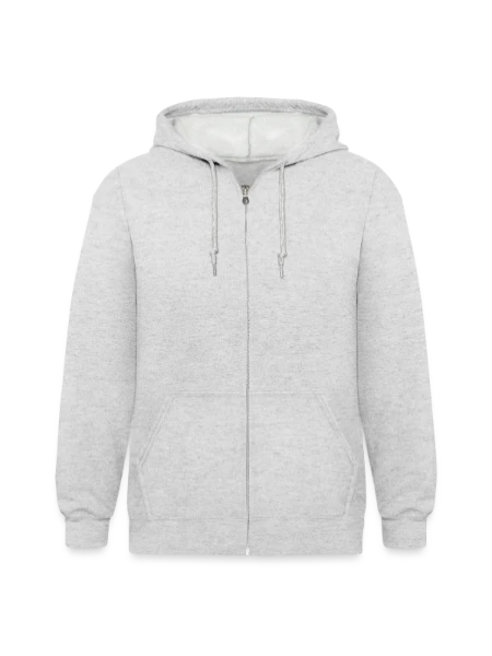 Unisex Heavyweight Kapuzenjacke - Weiß meliert - Vorne