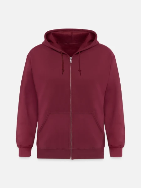 Unisex Heavyweight Hooded Jacket - maroon - Front