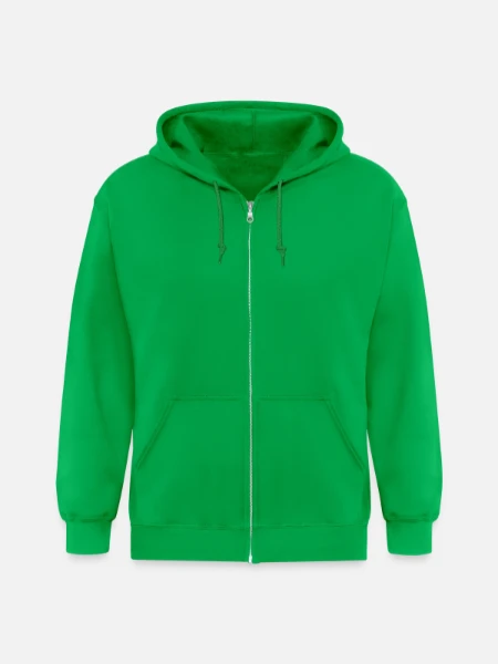 Unisex Heavyweight Hooded Jacket - kelly green - Front