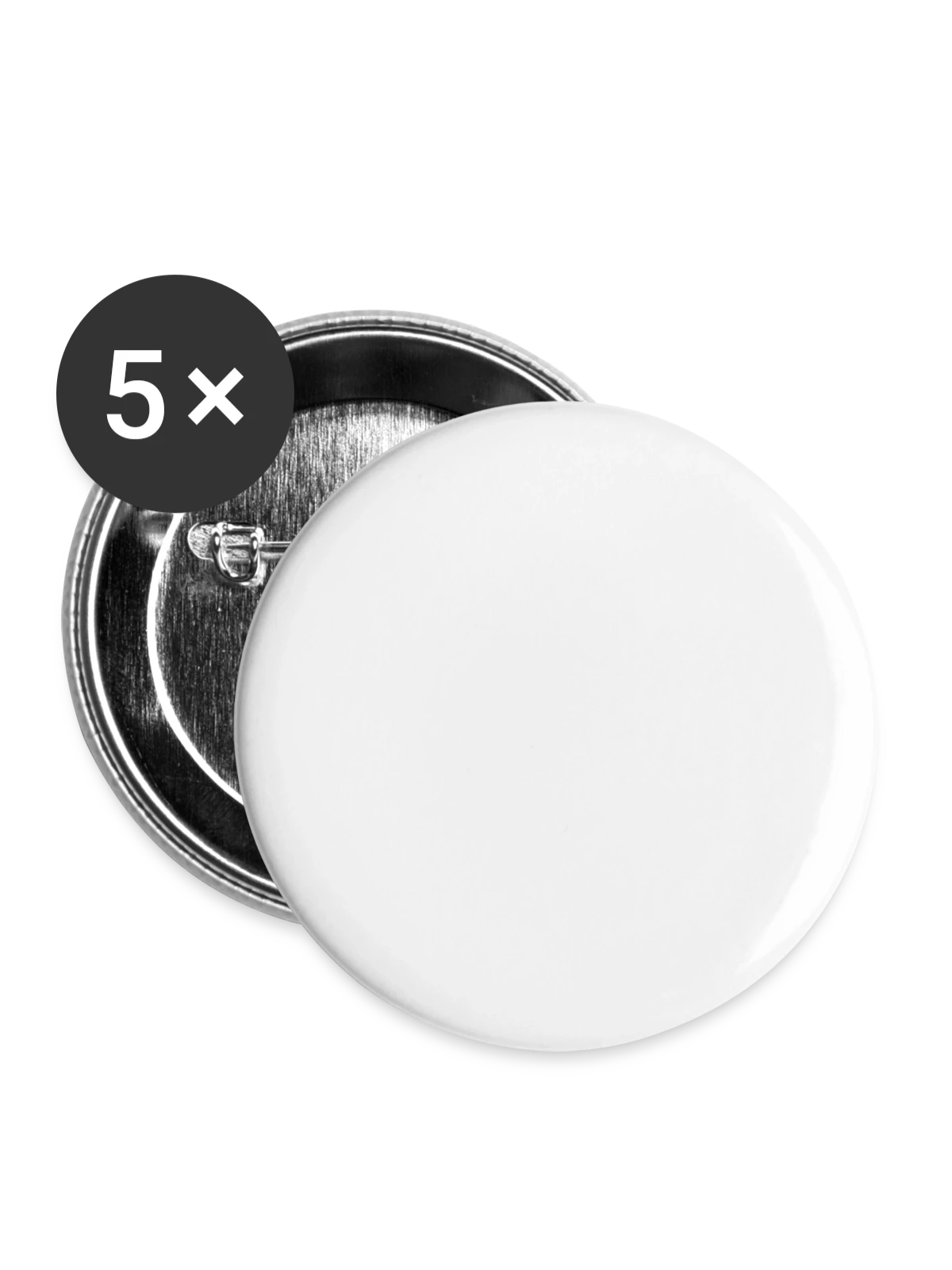 Buttons large 2.2''/56 mm (5-pack) - white - Front
