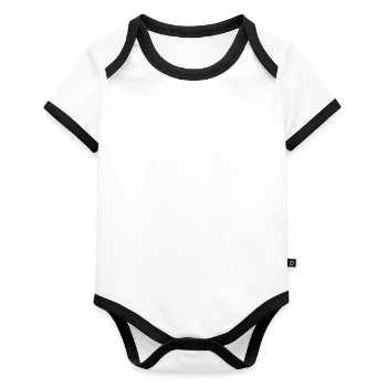 Organic Baby Contrasting Bodysuit - white/black  - Front