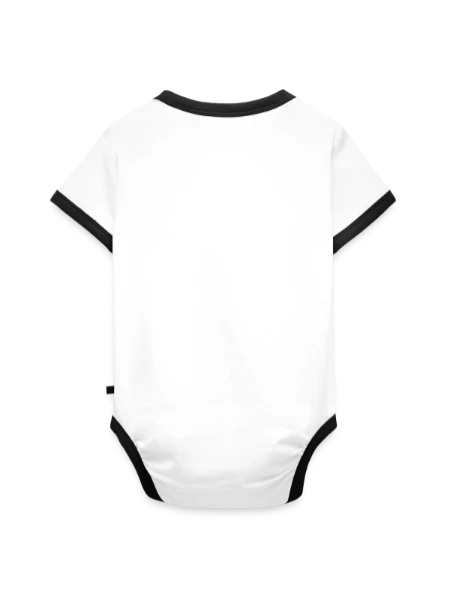Organic Baby Contrasting Bodysuit - white/black  - Back