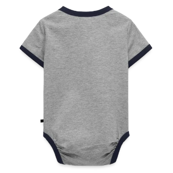Body Bébé bio contrasté manches courtes - gris/marine  - Dos