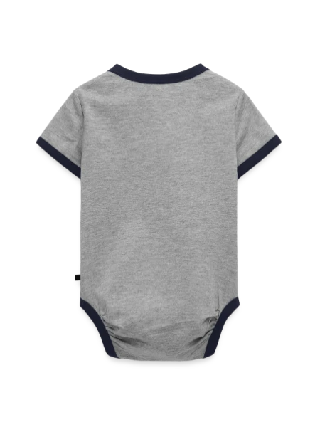 Organic Baby Contrasting Bodysuit - grey/navy  - Back