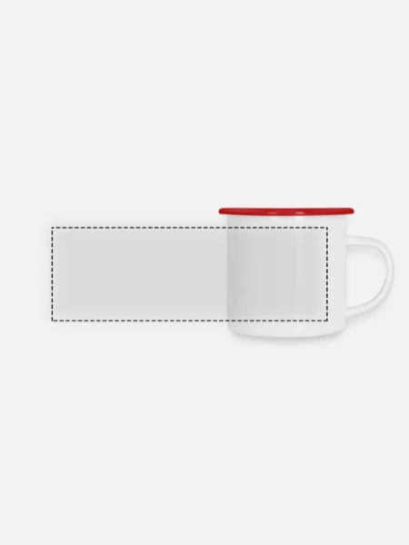 Mug panoramique émaillé - blanc/rouge - Devant