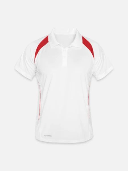 Men's Polo breathable - white/red - Front