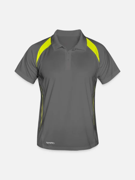 Polo respirant Homme - gris/vert citron - Devant