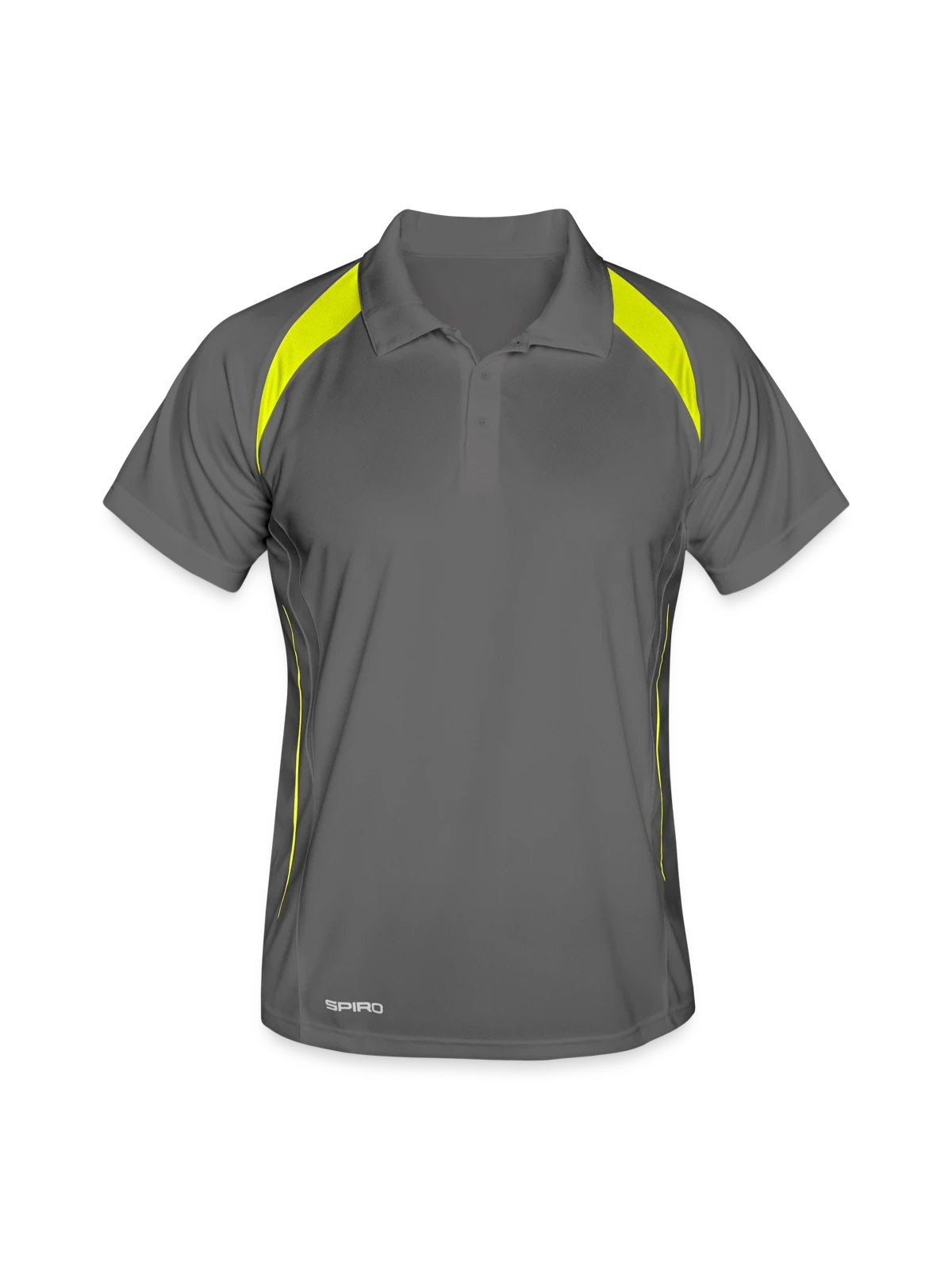 Men's Polo breathable - grey/lime - Front