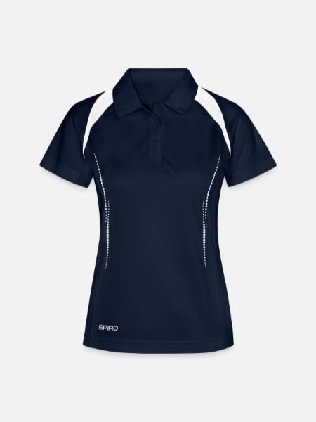 Polo respirant Femme - marine/blanc - Devant