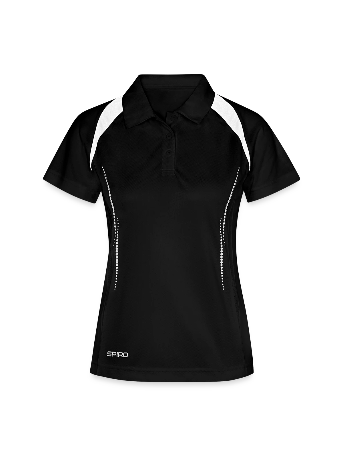 Women's Polo breathable - black/white - Front