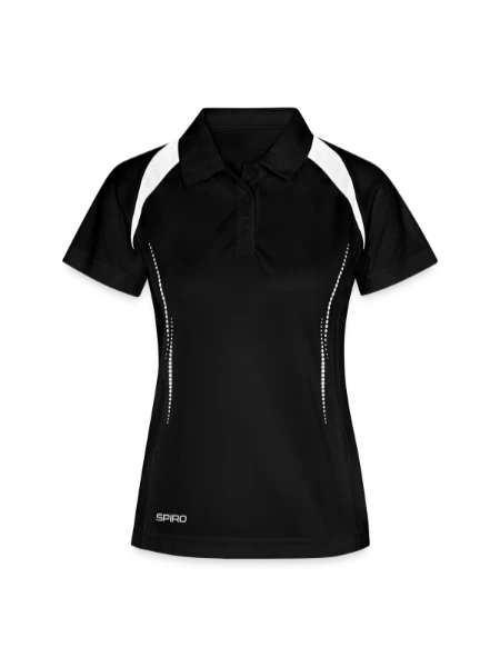 Polo respirant Femme - noir/blanc - Devant