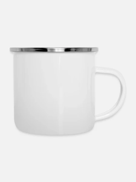 Tasse émaillée - blanc - Droite