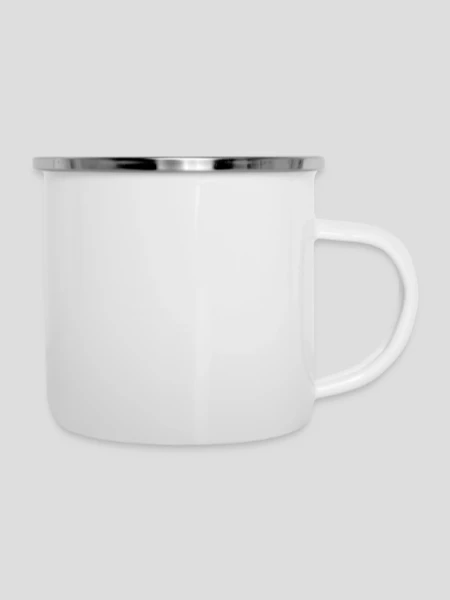 Emaille-Tasse - Weiß - Rechts