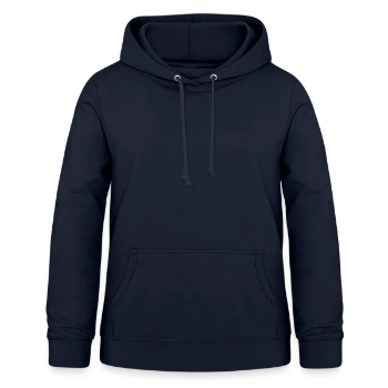 Dame hoodie - marineblå - Foran - AI Model Female 172 light (172cm)