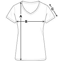 Klassisk T-shirt med V-ringning dam