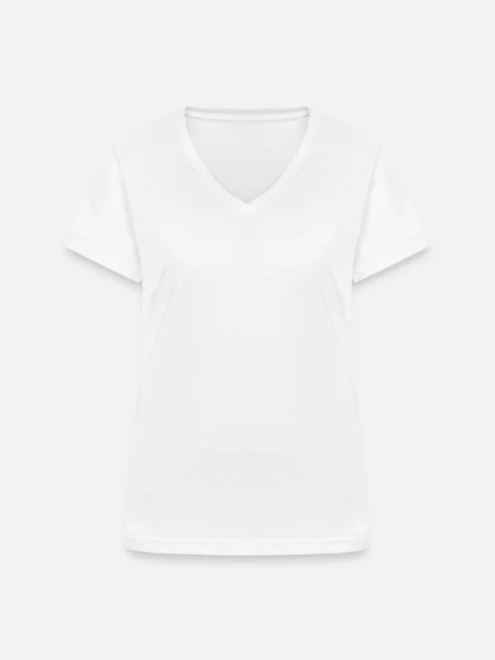 T-shirt col V Femme - blanc - Devant