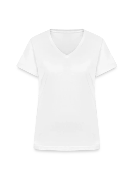 Frauen-T-Shirt mit V-Ausschnitt - Weiß - Vorne