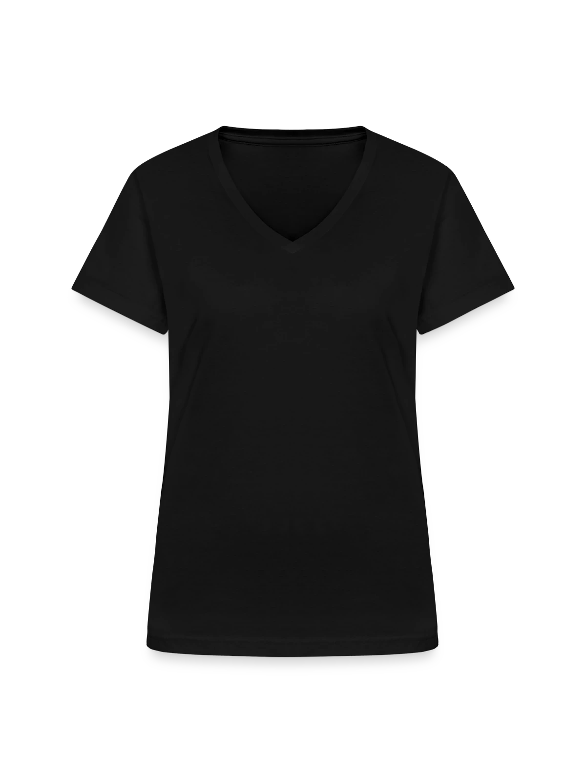 Women's V-neck T-shirt - black - Front