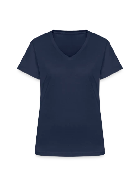 Women's V-neck T-shirt - navy - Front