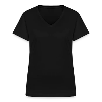 T-shirt col V Femme - noir